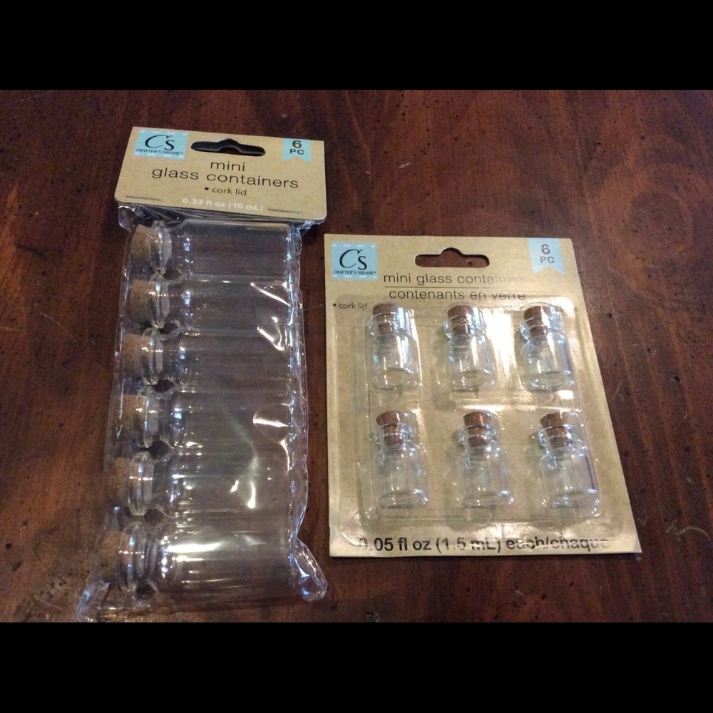 2 new 6 packs Crafter Square mini glass containers